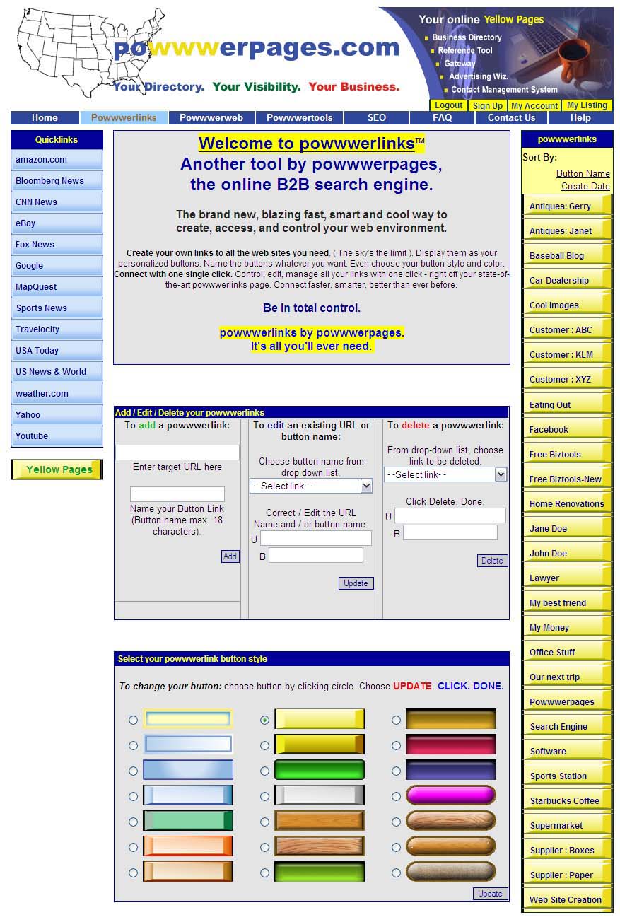 Yellowpages powwwerlinks screen shot